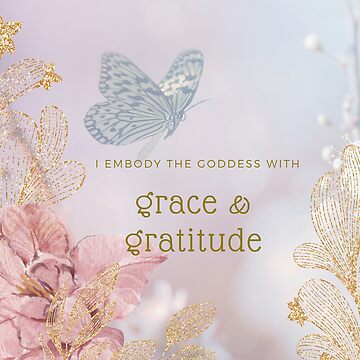 Artwork thumbnail, Shimmering Pink and Gold Grace and Gratitude Embodiment Affirmation by embodiedg