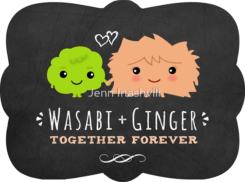 "Wasabi and Ginger Together Forever" Stickers by Jenn Inashvili Redbubble