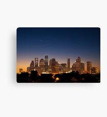 Lienzo Crescent Moon sobre Houston, Texas, Skyline