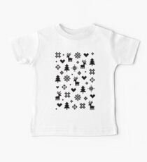 Pixel Pattern - Winter Forest - Black and White Baby Tee