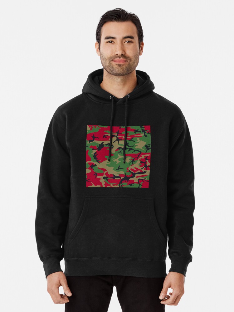 black and red camo hoodie