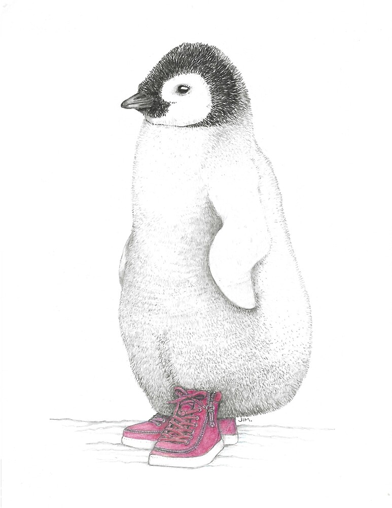 Penguin Chick in Billy Shoes by JimsBirds