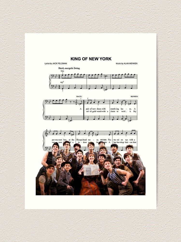 King Of New York Newsies Art Print By Madisynbozarth Redbubble