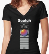 "Re-record, not fade away" - Scotch VHS Women's Fitted V-Neck T-Shirt