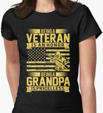 Being A Veteran Is An Honor But A Grandpa Is Priceless Women's Fitted T-Shirt
