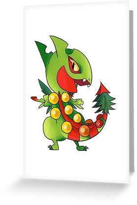 mega sceptile greeting cards