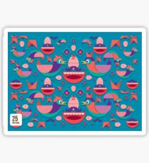 Cute colorful bird pattern vector Sticker