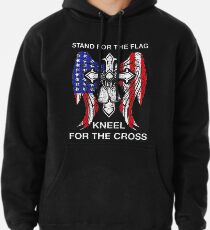 Sudadera con capucha Stand For The Flag Kneel For The Cross Camiseta