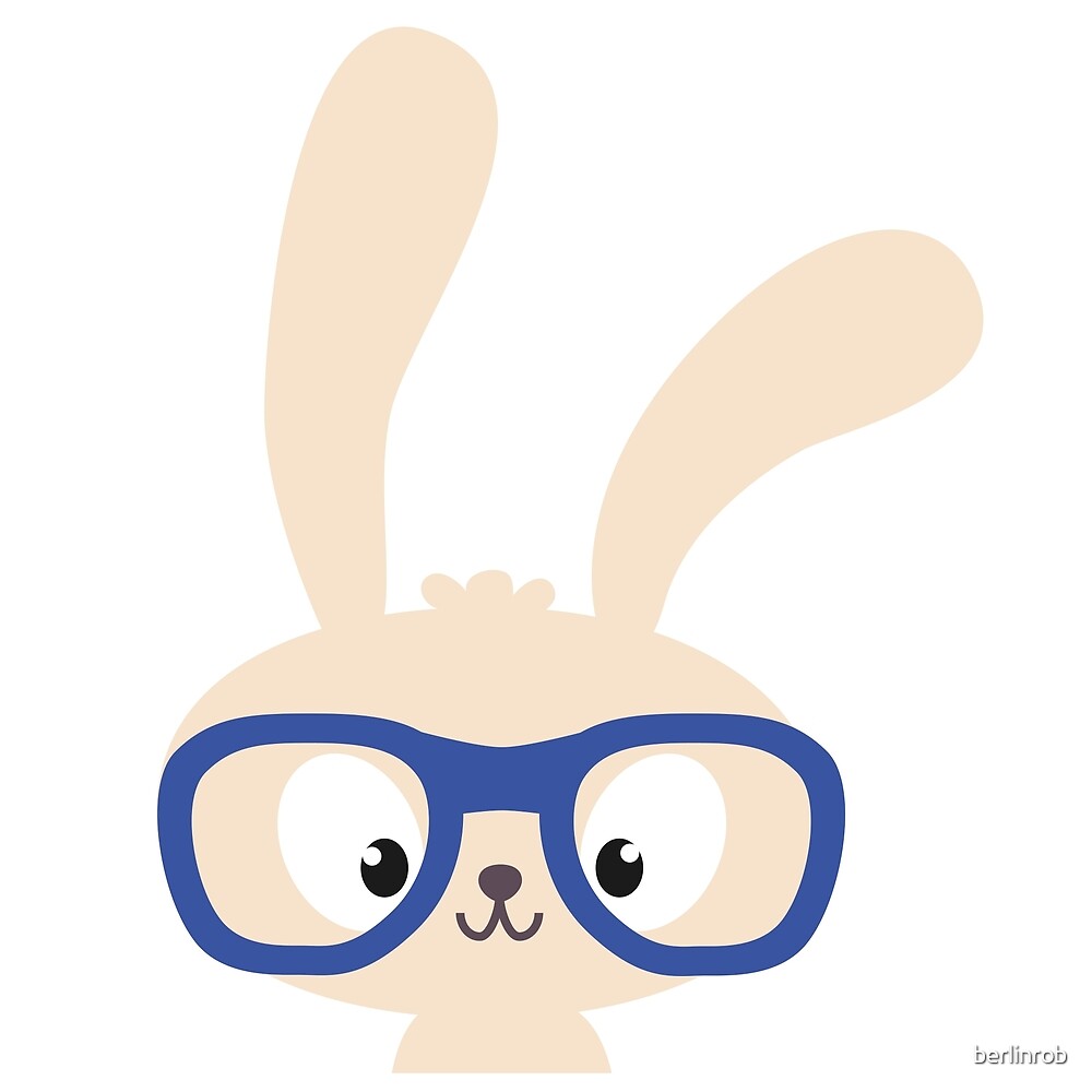 Download "Smart easter bunny with glasses" by berlinrob | Redbubble