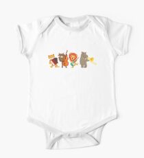 Four funny animals playing in a band One Piece - Short Sleeve