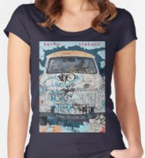 Berlin Trabant Car On The Berlin Wall Women's Fitted Scoop T-Shirt