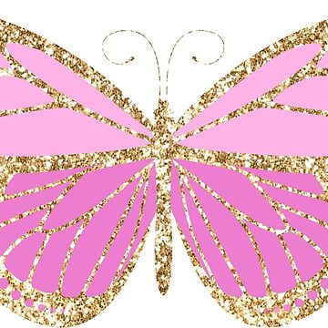 Pink Glittery Butterfly Sticker for Sale by cinlali