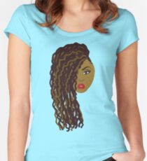 Natural Hair Brown Dreadlocs / Twists Women's Fitted Scoop T-Shirt