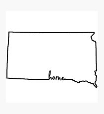 South Dakota Home Outline Photographic Print