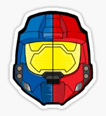 Red vs Blue Helmet Sticker