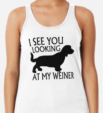 Looking At My Weiner Racerback Tank Top