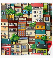 Favela seamless pattern Poster