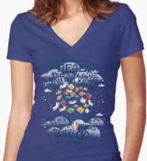 Go places Women's Fitted V-Neck T-Shirt