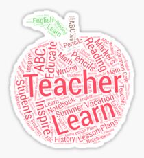 Apple Typography Art For Teachers Sticker