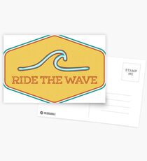 Ride the Wave - Vintage Surf Sticker Postcards