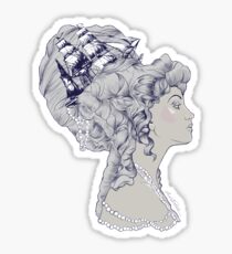 Pegatina Marie Antoinette Rococo Ship pelo
