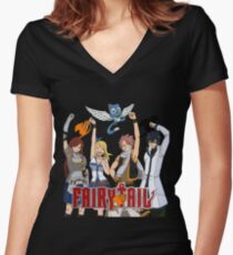 Flying Cat Tail Women's Fitted V-Neck T-Shirt