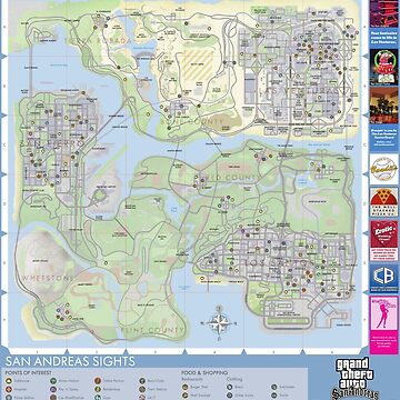 Scroll Paintings Video Games The Map Of Gta San Andreas : Los