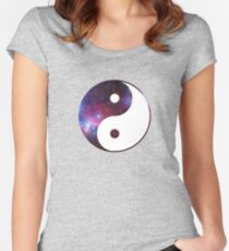 Ying and yang galaxy Women's Fitted Scoop T-Shirt