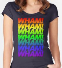 Wham Wham Regenbogen Tailliertes Rundhals-Shirt