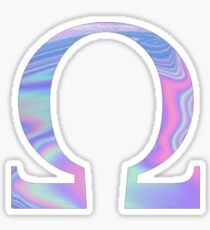 Omega- Holographic - Greek Letter Sticker