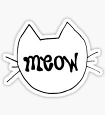 Simple "Meow" Cat Outline Sticker