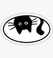 Pegatina Gracioso gato negro