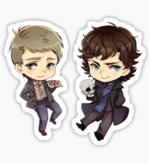 Chibi Sherlock und John Sticker