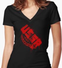 Russian Red Women's Fitted V-Neck T-Shirt
