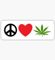Peace Love Marijuana Sticker