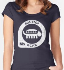 Neko Bus Stop Women's Fitted Scoop T-Shirt