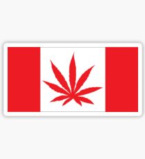 Canadian Flag Marijuana Leaf Sticker