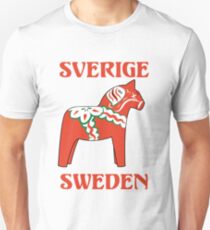Dala Pferd Schweden Souvenir Slim Fit T-Shirt