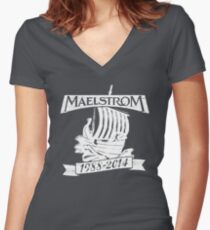 Maelstrom (WHITE) Women's Fitted V-Neck T-Shirt