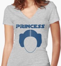 Star Wars Princess Leia Carrie Fisher Women's Fitted V-Neck T-Shirt