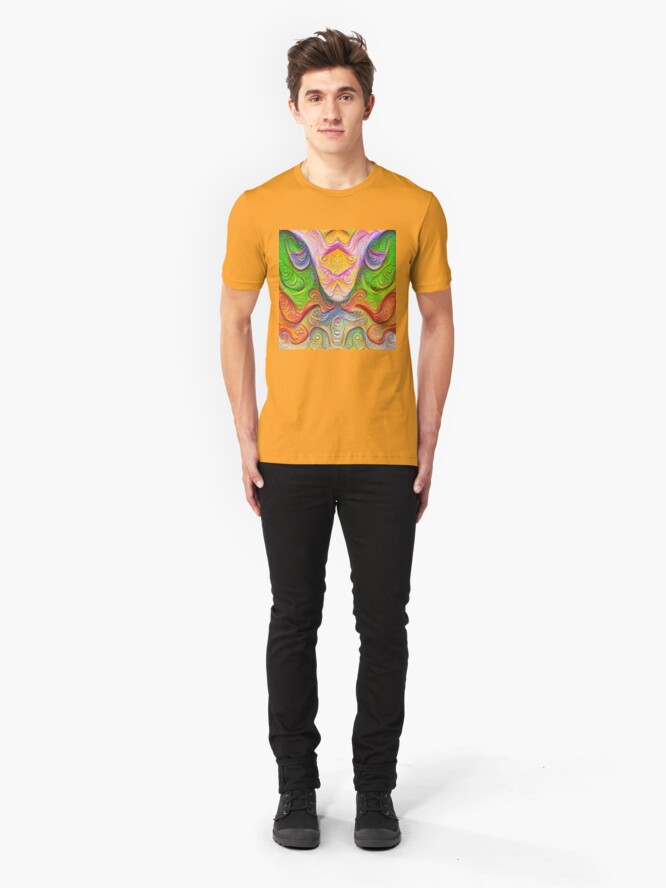 Alternate view of Color Stone carving #DeepDream Slim Fit T-Shirt