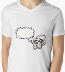 spooky cartoon skull Men's V-Neck T-Shirt