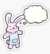 cartoon rabbit with thought bubble Sticker