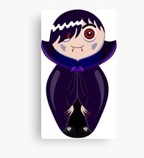 Nested doll in Dracula's suit in a violet raincoat Canvas Print