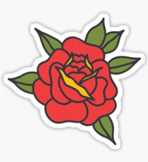 doodle rose. traditional tattoo flash Sticker