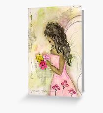 Angel of Encouragement, African American, Latina, Angel Greeting Card