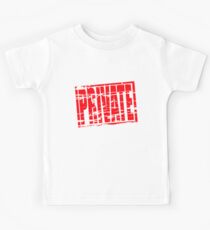 Private - red rubber stamp effect Kids Tee