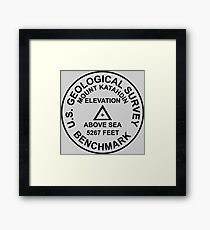 Mount Katahdin, Maine USGS Style Benchmark Framed Print