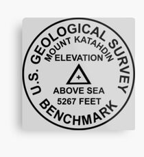 Mount Katahdin, Maine USGS Style Benchmark Metal Print