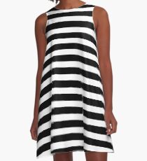 Black H Stripe A-Line Dress